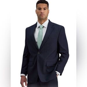 NWT HAGGAR Premium Stretch Suit jacket Navy Blue Size 44R #10230